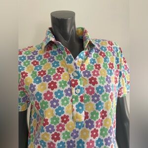 Vintage Multicolor Floral Women’s Polo Shirt